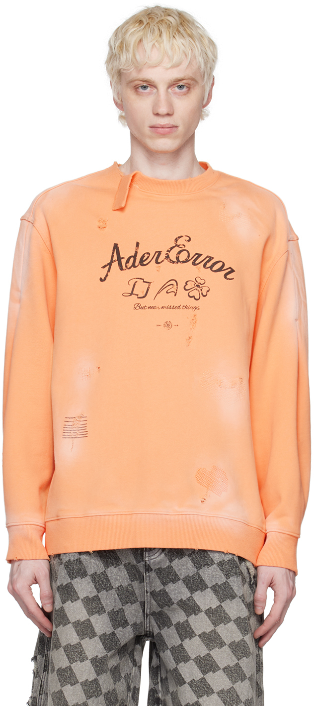 Ader Error Orange Sollec Sweatshirt In Salmon