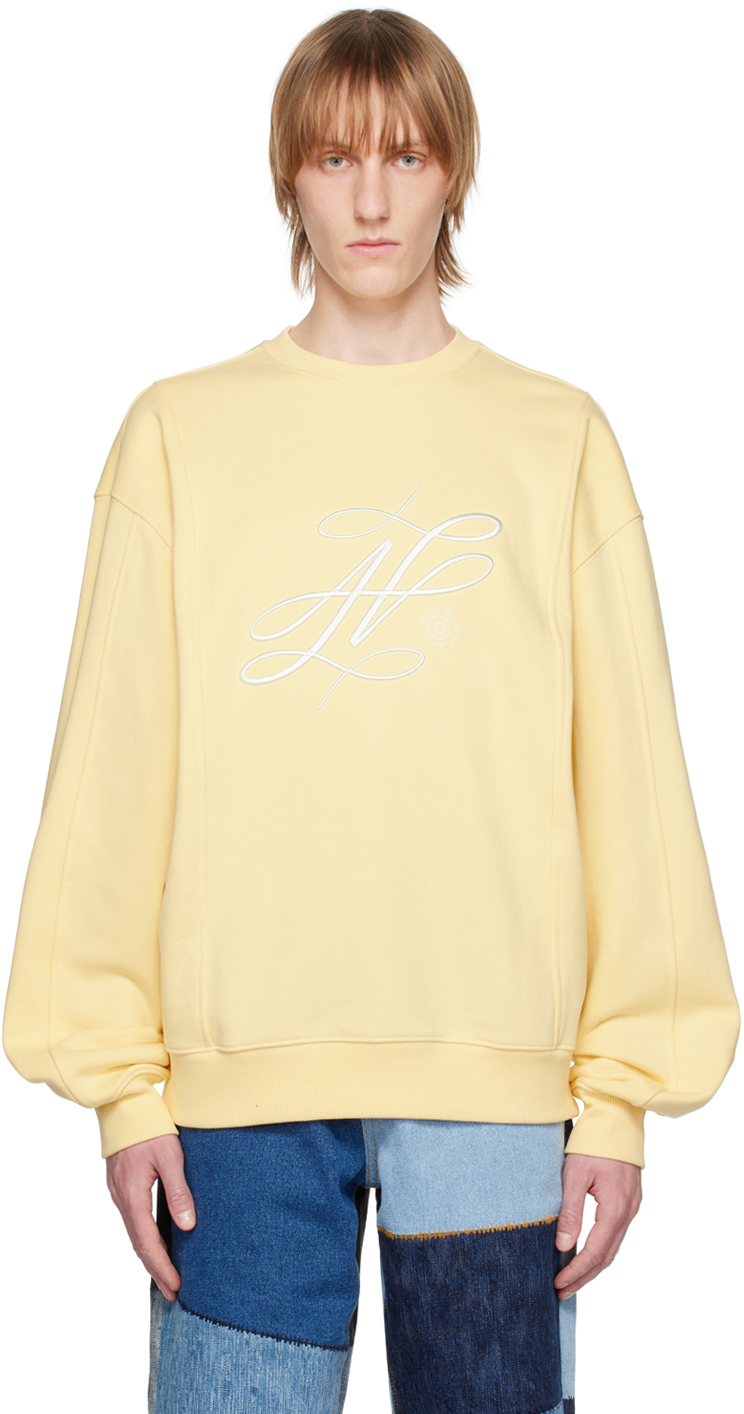 Ader Error Yellow Embroidered Sweatshirt