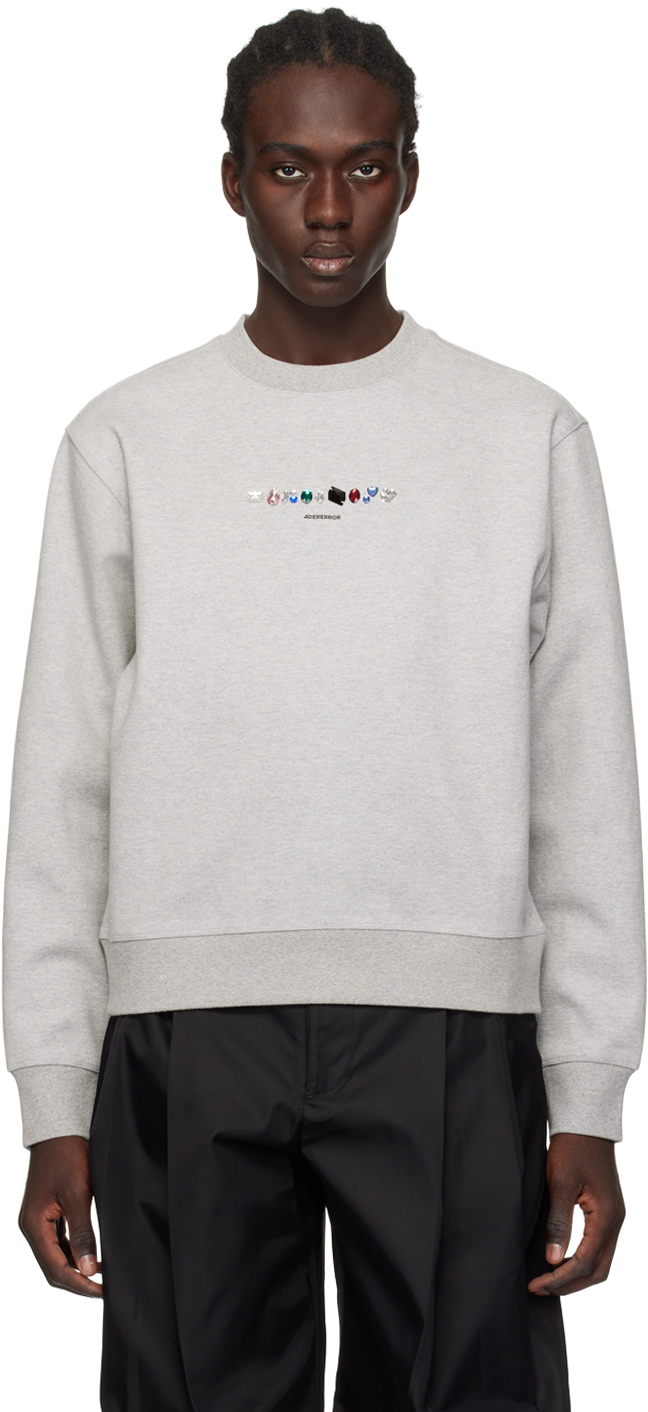 Gray Crystal-Cut Sweatshirt