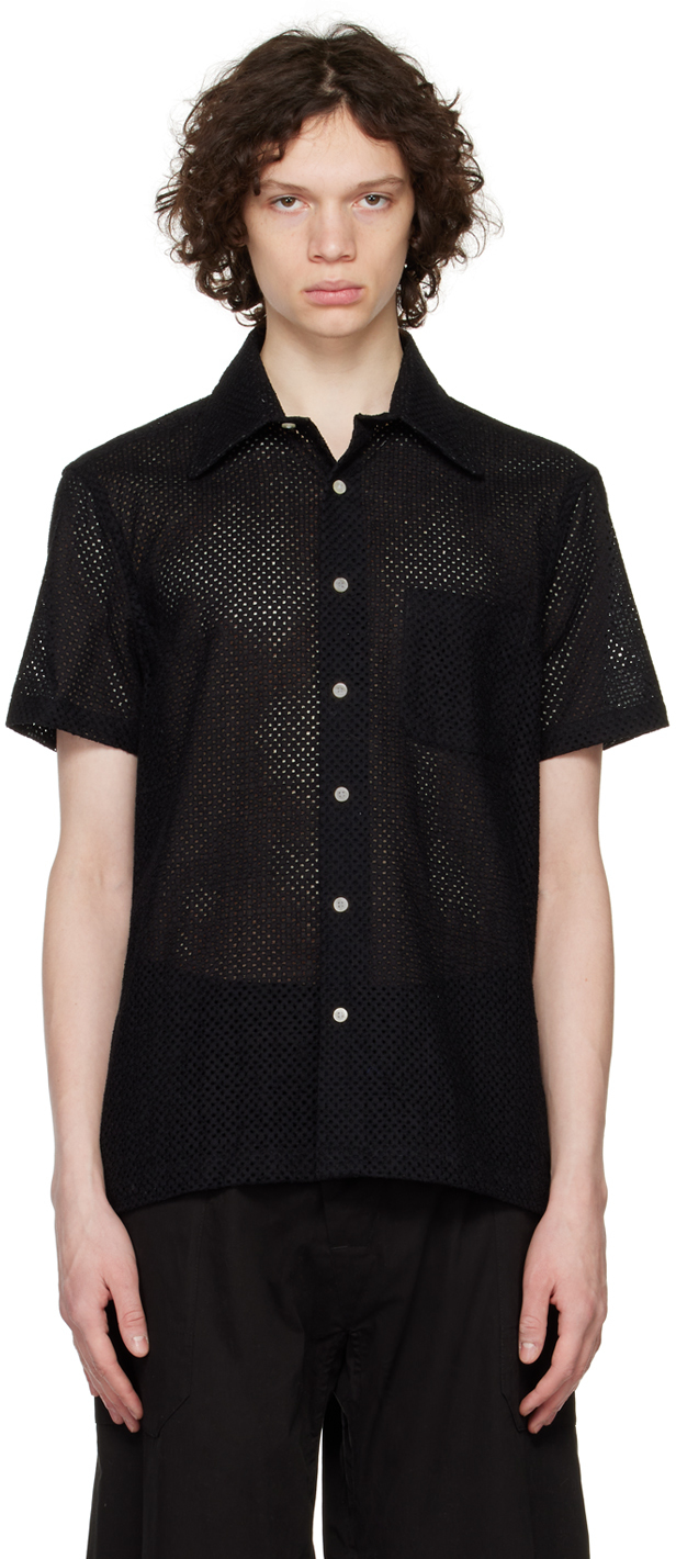 Factor's Black Lace Short Sleeve Shirt