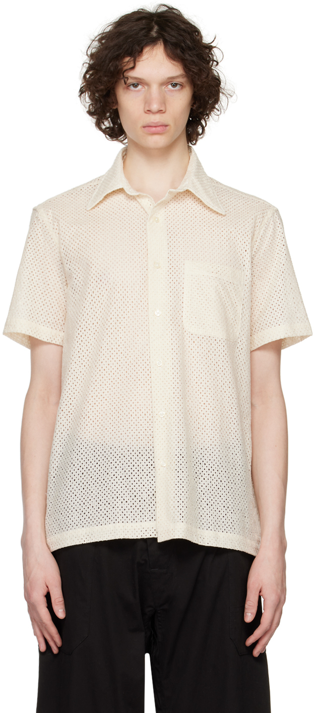 Factor's Off-White Lace Short Sleeve Shirt