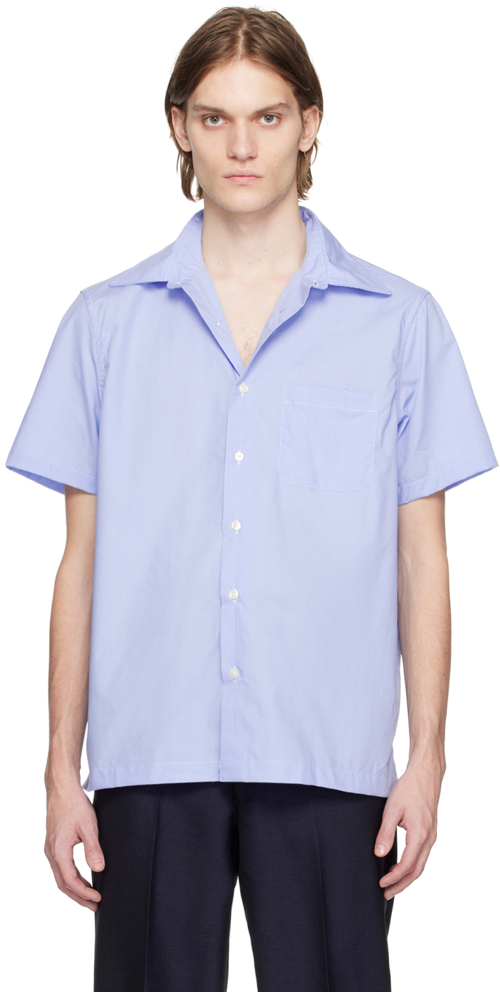 Factor's Blue Button Shirt In Powder Blue
