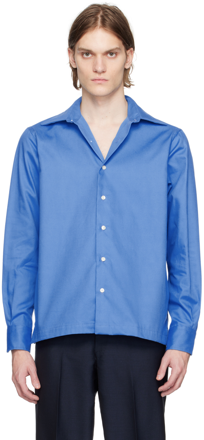 Factor's Blue Dyed Oxford Long Sleeve Shirt