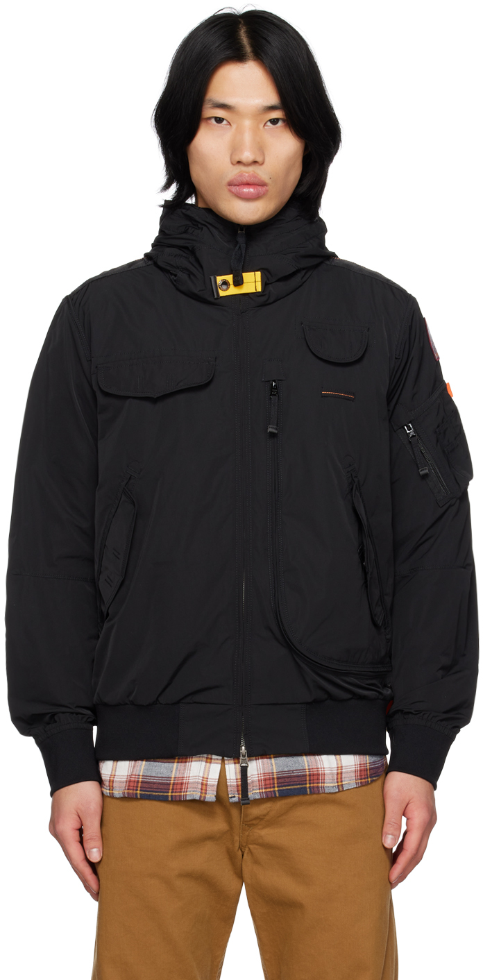 Parajumpers Gobi Black Nylon Jacket With Pockets In 541 Black