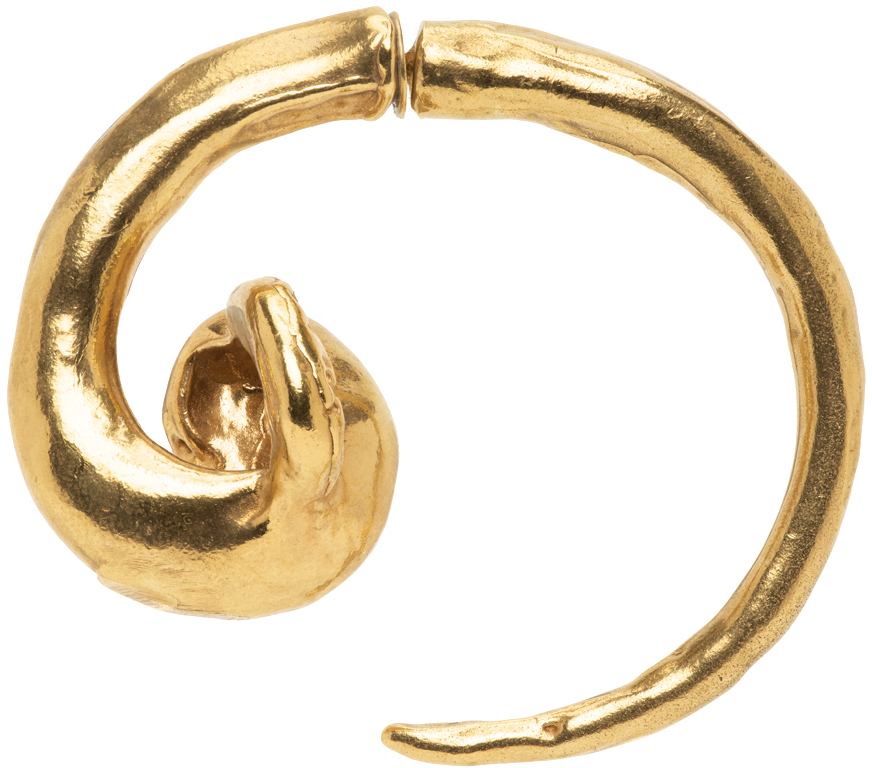 Rebekah Kosonen Bide Ssense Exclusive Gold Spiral'd Logic Earring In Gold Vermeil