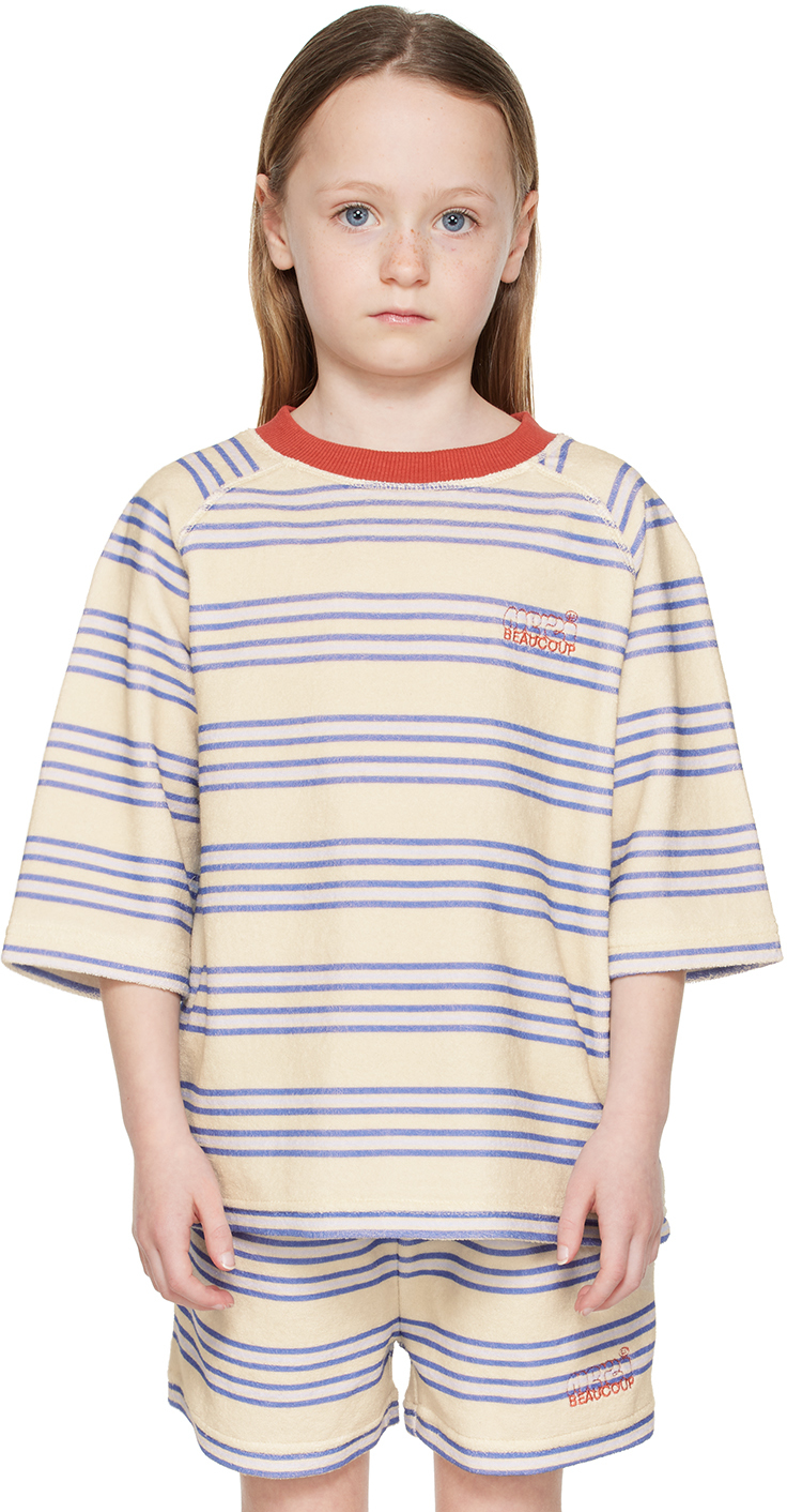 Maison Tadaboum Kids Beige Mila Long Sleeve T-shirt In Multi