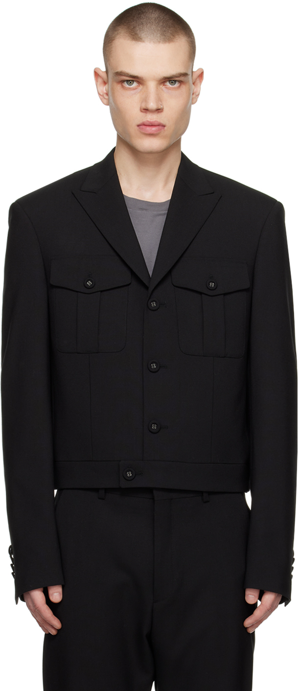 Kanghyuk Black Out Pocket Suit Jacket