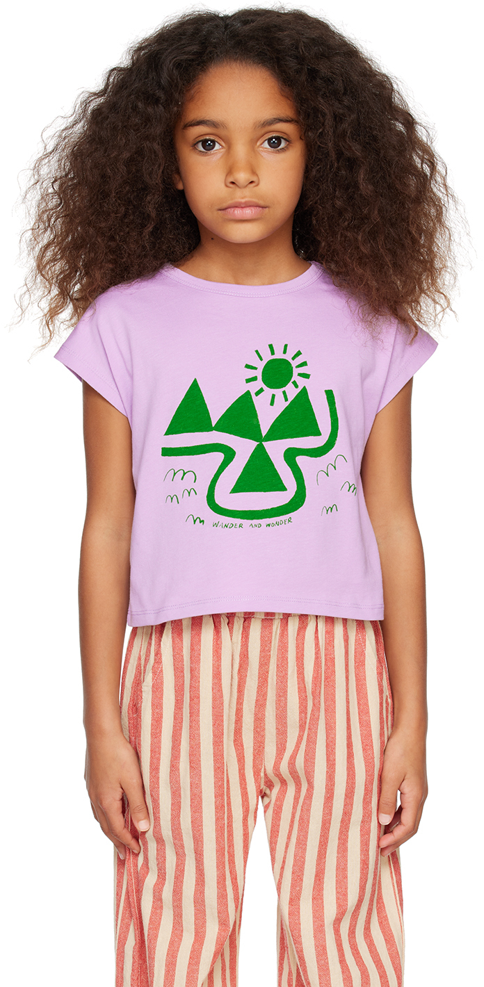 Wander & Wonder Kids Purple Scenic T-shirt In Lavender