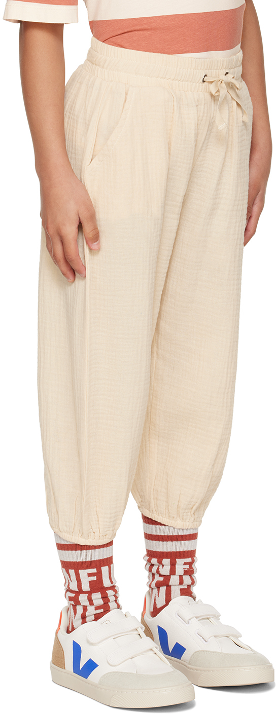 WANDER & WONDER KIDS BEIGE DRAWSTRING TROUSERS