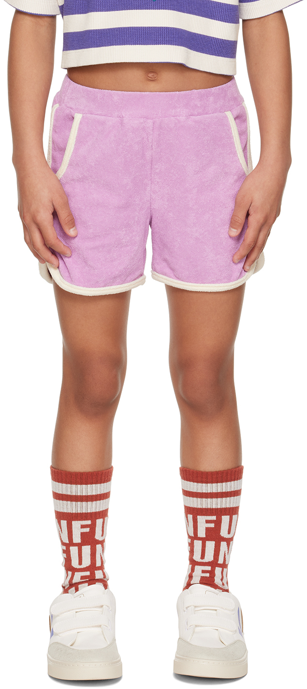 Wander & Wonder Kids Purple Gym Shorts In Lavender