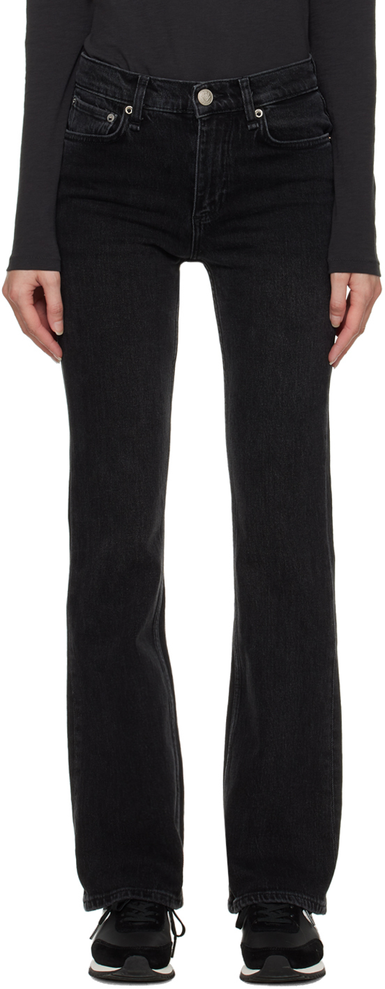 rag & bone: Black Peyton Bootcut Jeans | SSENSE UK
