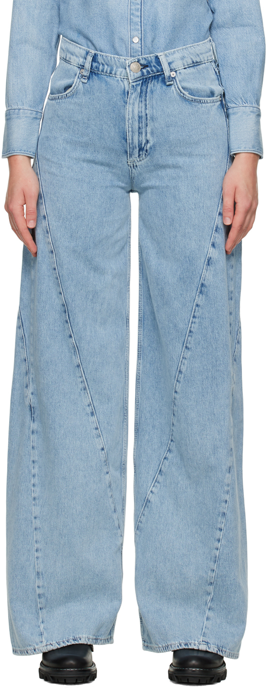 rag & bone: Blue Sofie Splice Jeans | SSENSE UK