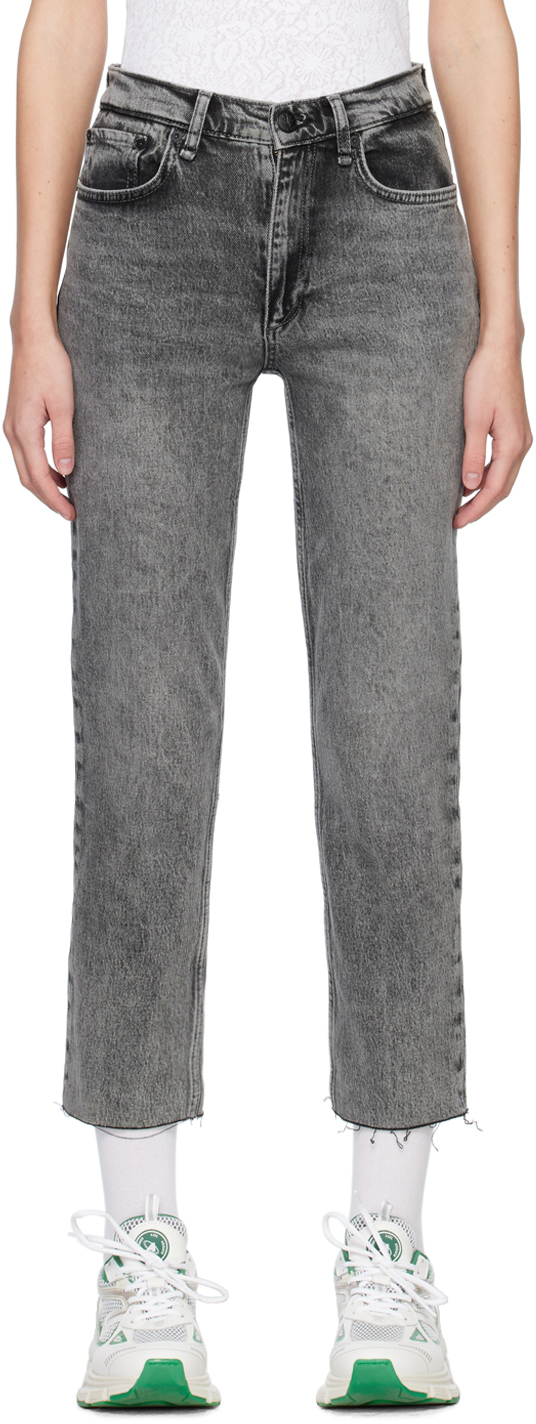 RAG & BONE BLACK WREN SLIM STRAIGHT JEANS