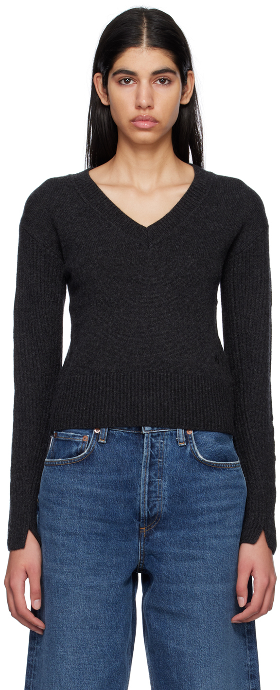 Rag & Bone Gray Pierce Sweater In Charcoal