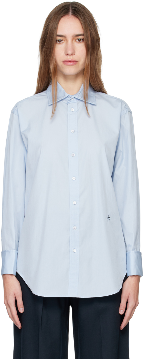 Chemise bleu marine à effet à éclaboussures de peinture Ssense Femme Vêtements Chemisiers & Tuniques Chemisiers 