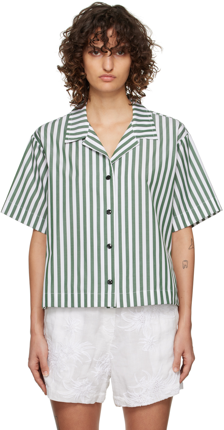 rag & bone Green & White Reed Shirt