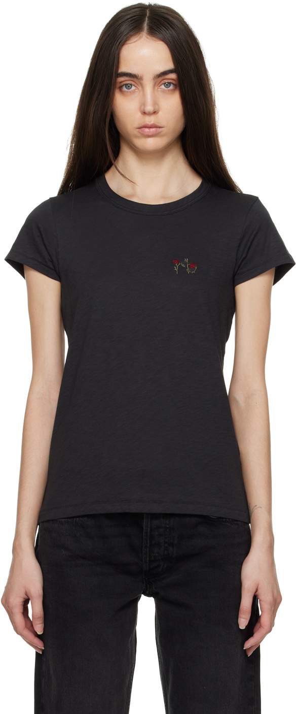 rag & bone Black Rose T-Shirt