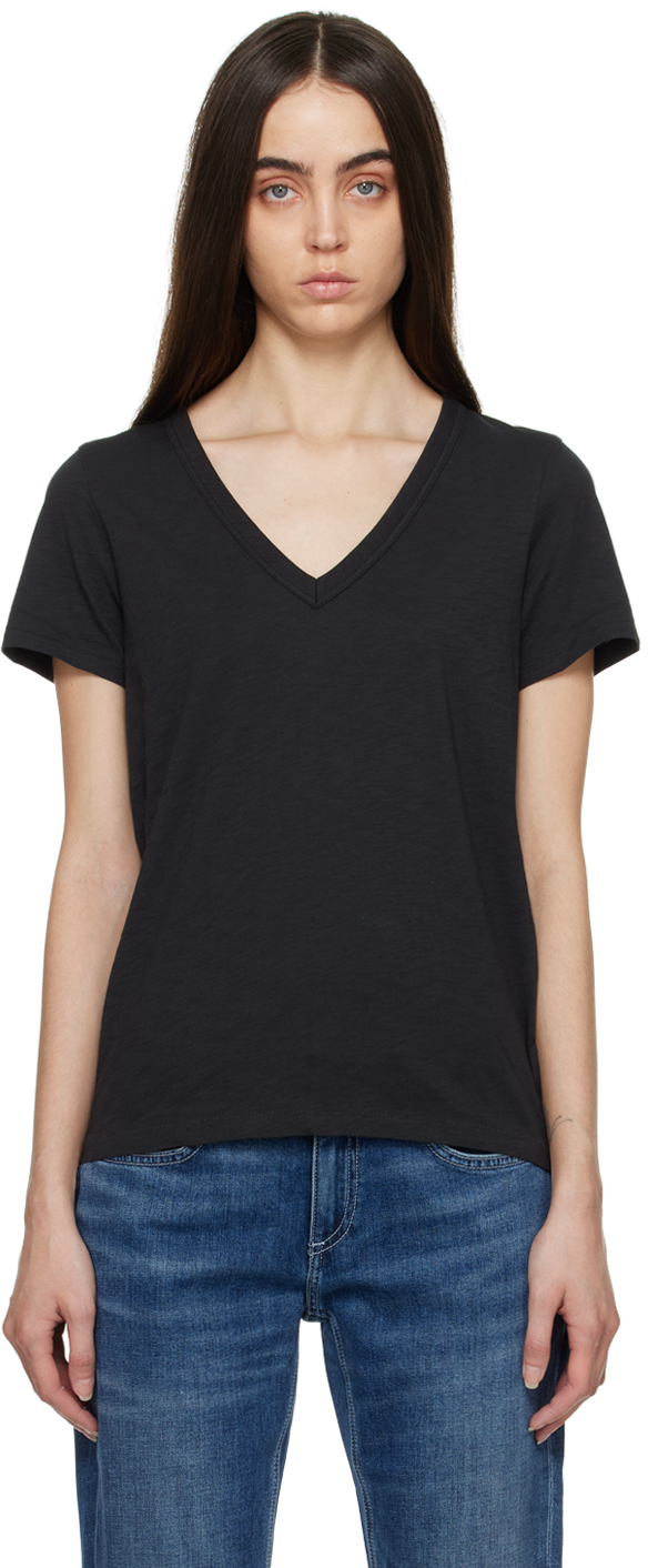 rag & bone: Black V-Neck T-Shirt | SSENSE