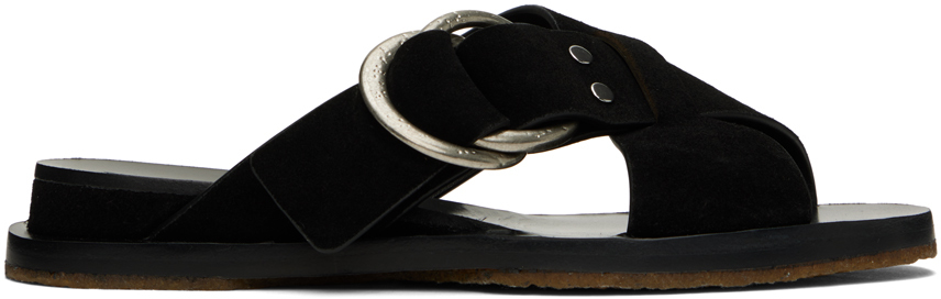 Shop Rag & Bone Black Beau Cross Sandals In Blacksd