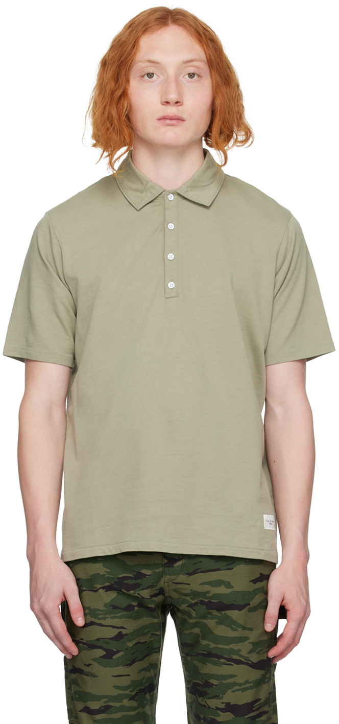 SSENSE Men Clothing T-shirts Polo Shirts Taupe Jersey Knit Polo 