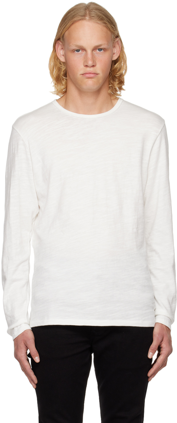 Ssense Uomo Abbigliamento Top e t-shirt Top White Classic Long Sleeve T-Shirt 