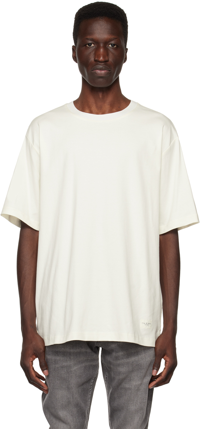 Rag & Bone Off-white Patch T-shirt In Ivory