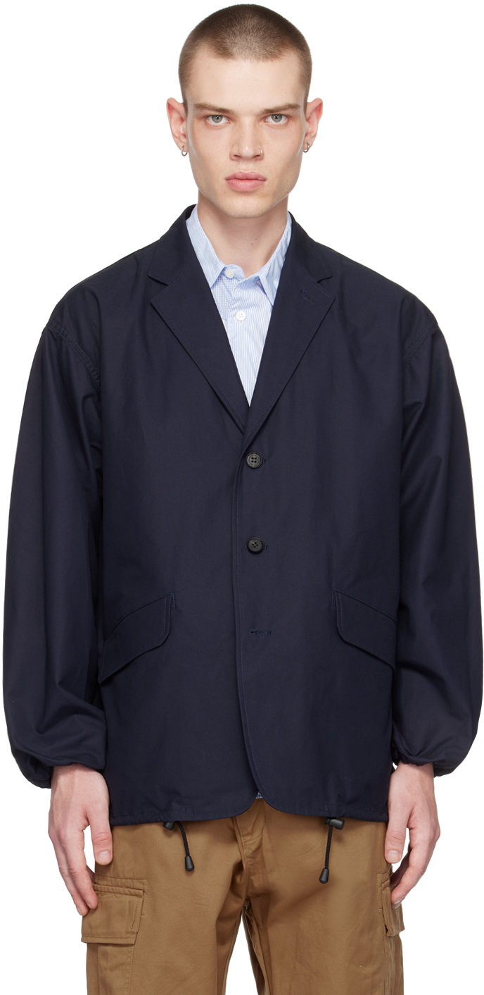 Comme des Garçons Homme Deux Navy amp; Gray Asymmetric Blazer