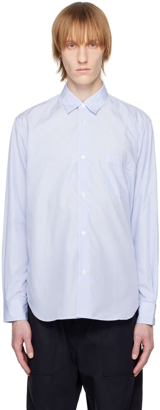 Comme Des Garçons Homme Deux Blue Printed Shirt | ModeSens