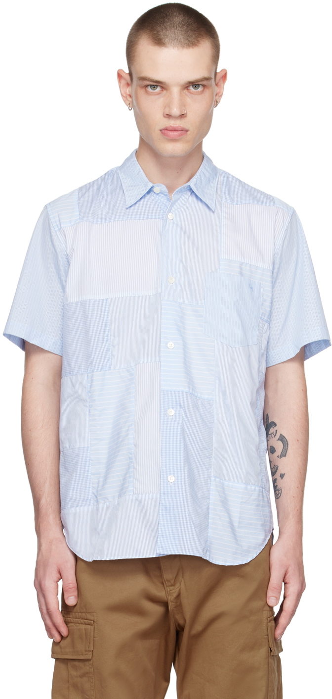 COMME DES GARÇONS HOMME DEUX BLUE CHECK MIX SHIRT