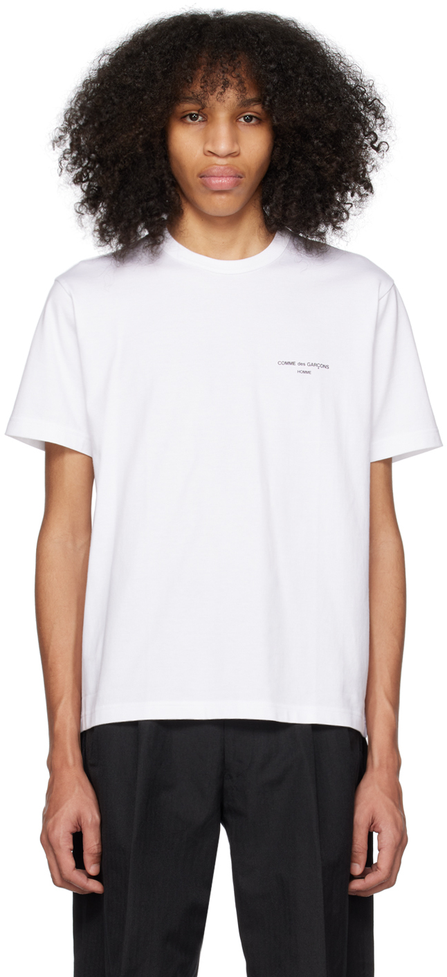 Comme des Garçons Homme: White Crewneck T-Shirt | SSENSE