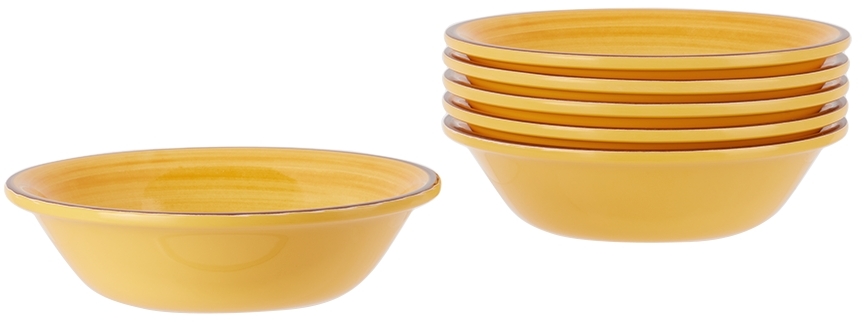 MARIO LUCA GIUSTI YELLOW SAINT TROPEZ BOWL SET, 6 PCS 