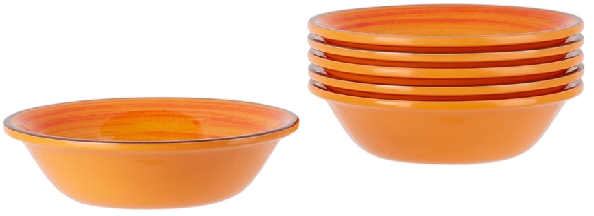 Mario Luca Giusti Orange Saint Tropez Bowl Set, 6 Pcs In Orrange