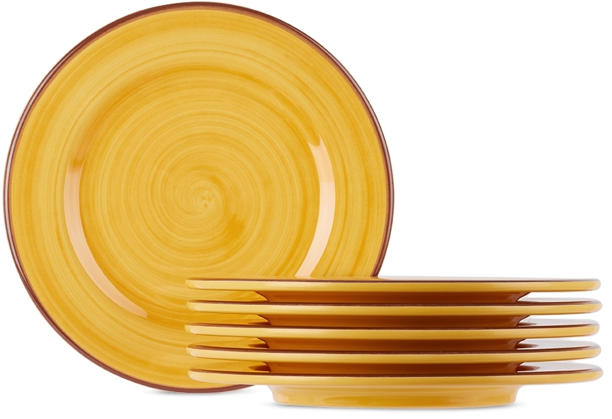 Mario Luca Giusti Yellow Saint Tropez Medium Dinner Plate Set, 6 Pcs
