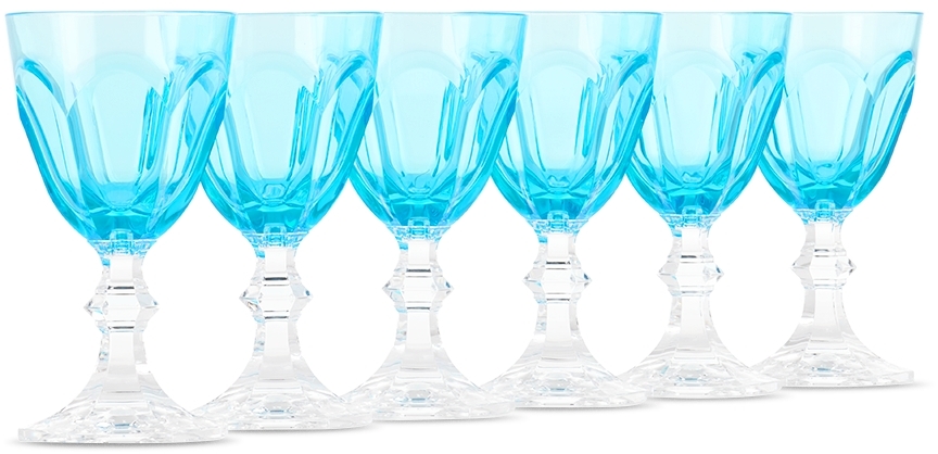 Mario Luca Giusti Blue Dolce Vita Water Glass Set, 6 Pcs In Turquoise