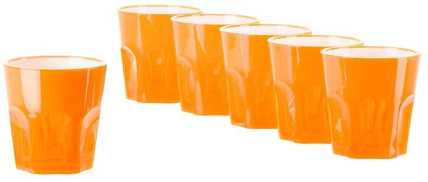 MARIO LUCA GIUSTI ORANGE GULLI TUMBLER SET, 6 PCS