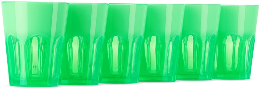 Green Double Face Tumbler Set, 6 pcs