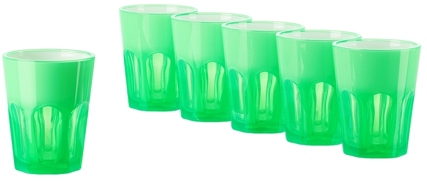 Mario Luca Giusti Green Double Face Tumbler Set, 6 Pcs In Green