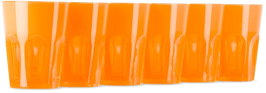 Mario Luca Giusti Orange Double Face Tumbler Set, 6 Pcs