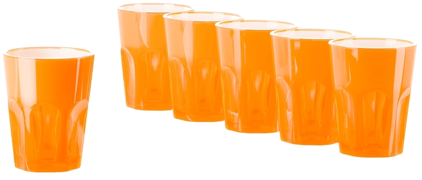 Mario Luca Giusti Orange Double Face Tumbler Set, 6 Pcs In Orange