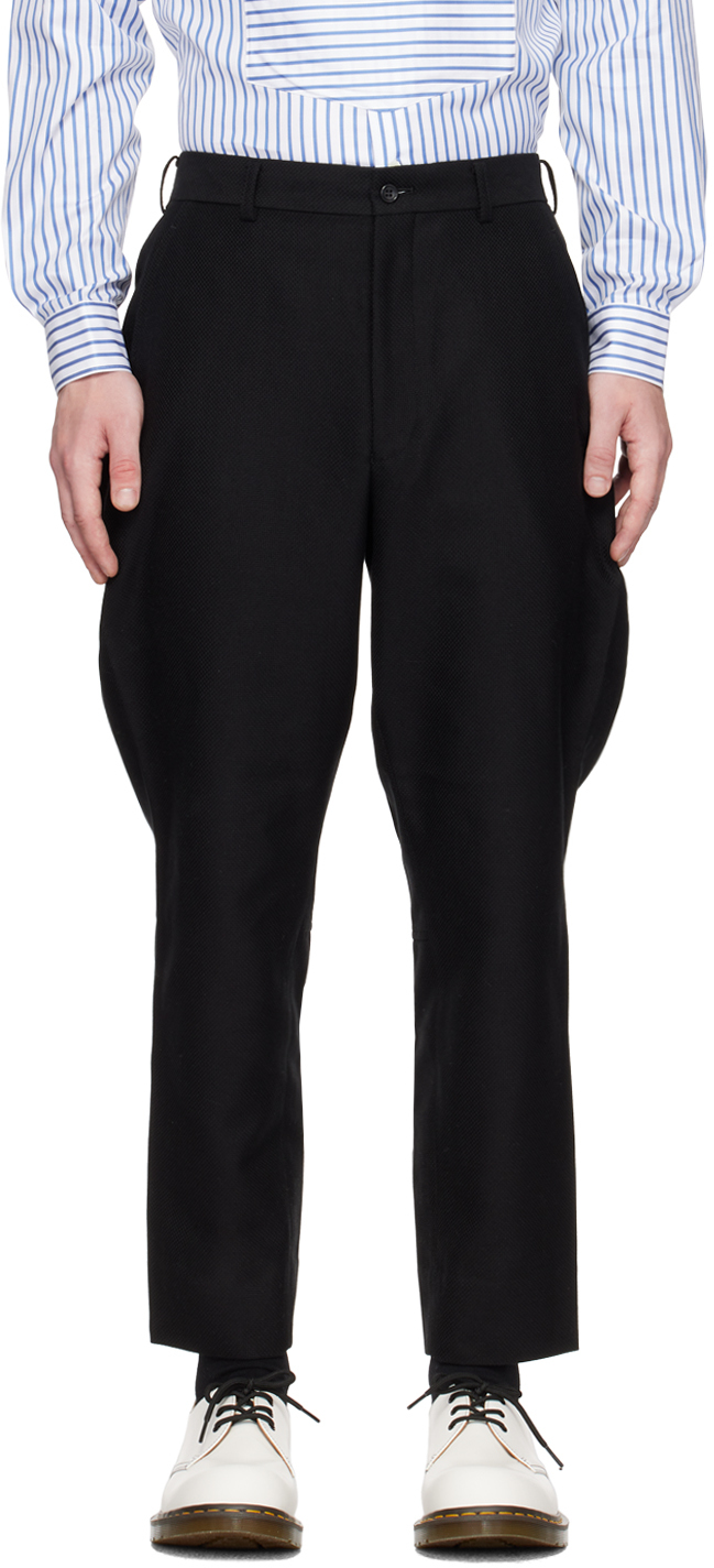 Comme des Garçons Homme Deux: Black Paneled Trousers | SSENSE