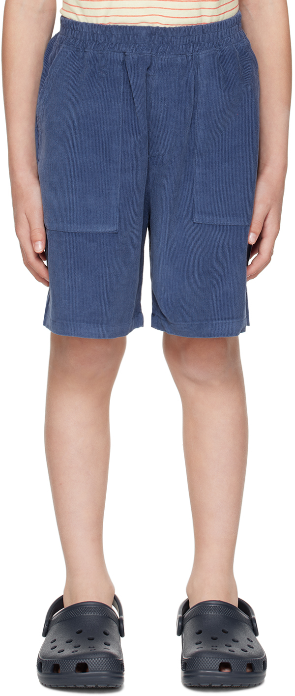 Oopsmyboy Kids Navy Embroidered Shorts