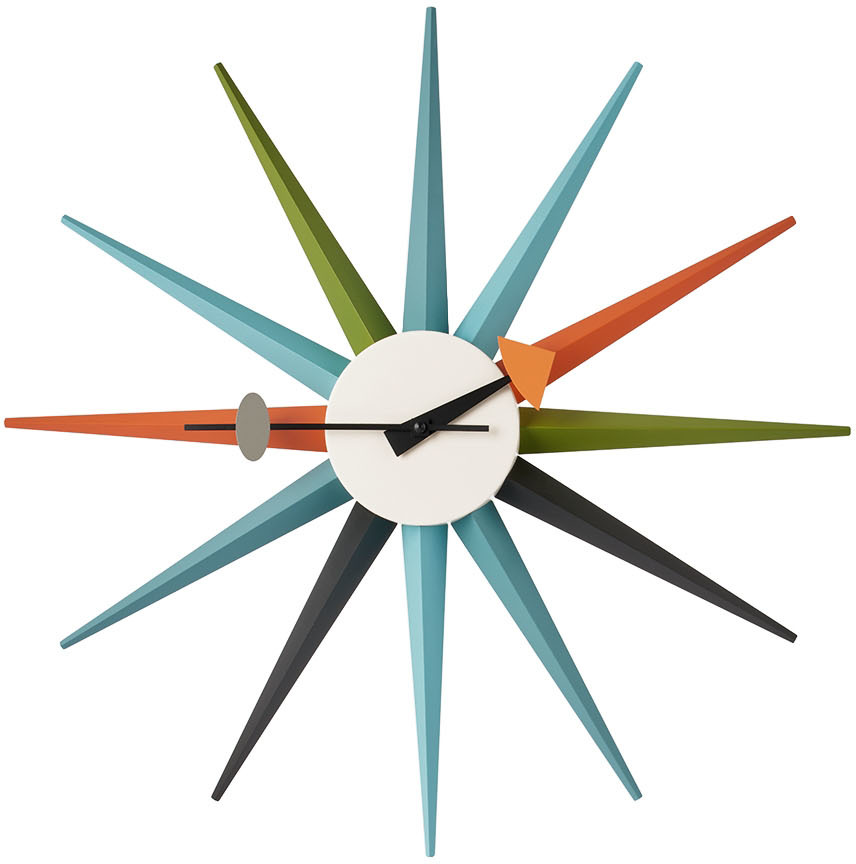 Shop Vitra Multicolor Sunburst Clock In Multicolored