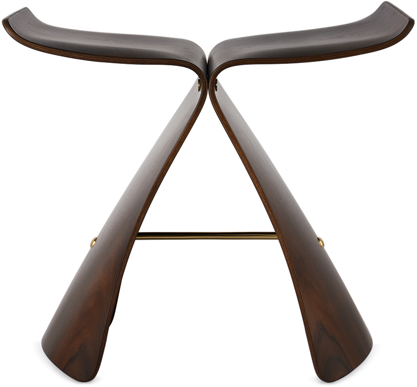 Vitra Brown Butterfly Stool In Rosewood