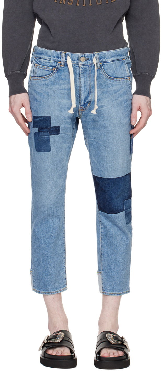Blue Remake Jeans by Remi Relief on Sale