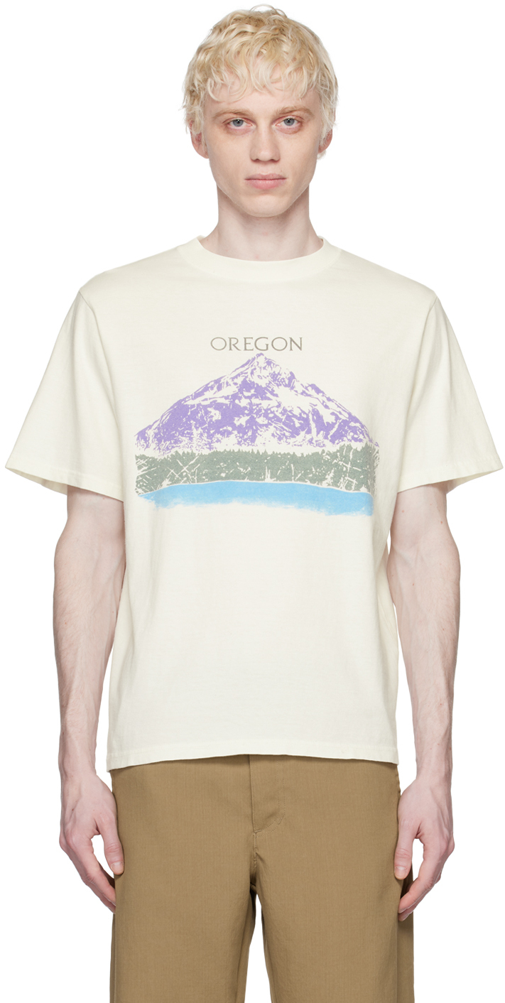 【REMI RELIEF】Border L/S T-SH Remi Relief Printed Cotton-jersey T-shirt In Neutrals | ModeSens
