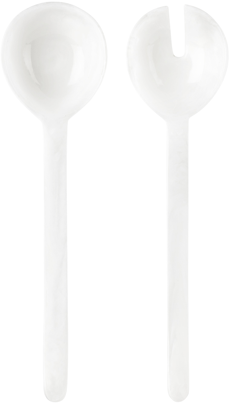 The Conran Shop White Pamana Serving Spoon Set In White Gloss