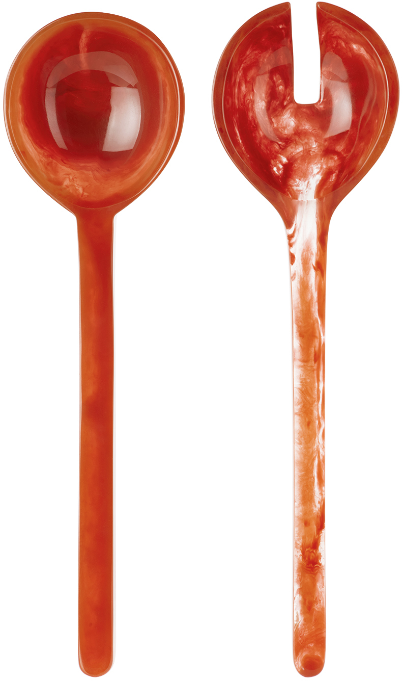 The Conran Shop Red Serving Spoon Set In Bruschetta Gloss