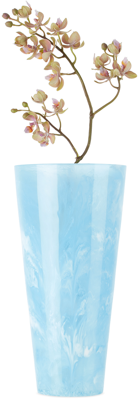 The Conran Shop Blue & White Pamana Cylinder Vase In Light Blue