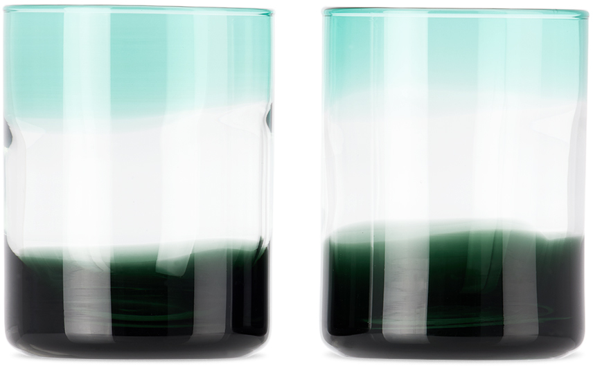 The Conran Shop ブルー＆グリーン Ombre タンブラーセット In Turquoise & Petrol