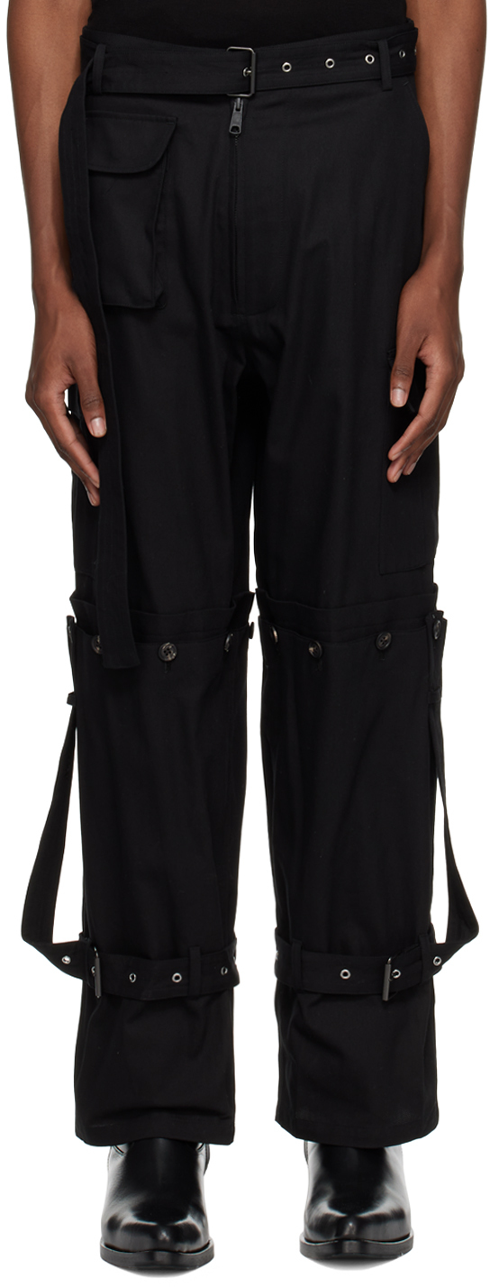 Black Auto Mechanics Cargo Pants by SOSHIOTSUKI on Sale